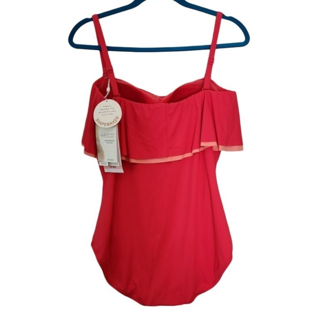 Coco Reef Contours Shapemaker One Piece Swimsuit Plus 16 40C NWT Hibiscus Coral - Picture 3 of 6